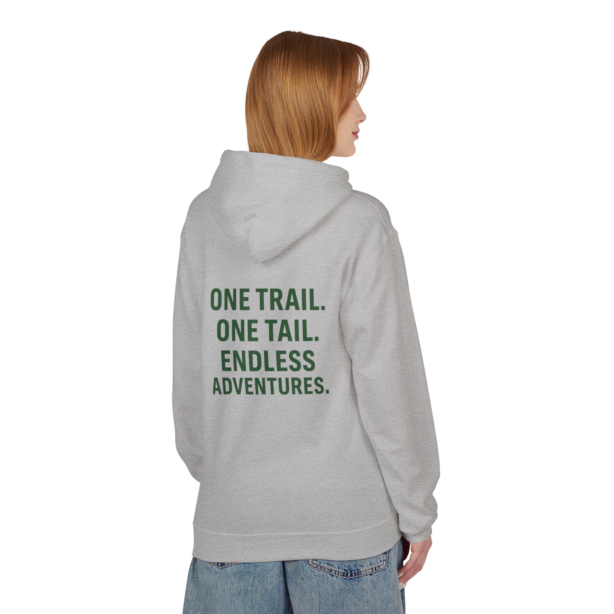 Hiking Hoodie — "One Trail. One Tail. Endless Adventures." Outdoor Adventure Fleece - Image 6